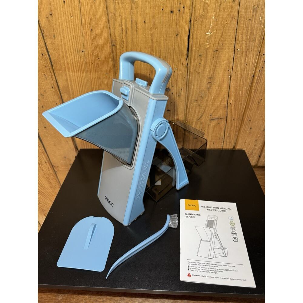 MANDOLINE SLICER Vegetable Chopper Potato Cutter Blue QYKIC